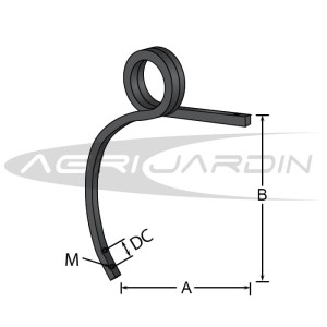 DENT CULTIVATEUR DOUBLE SPIRE 27X27MM  Ø16MM