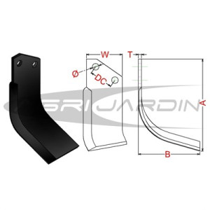 COUTEAU DE FRAISE POUR ROTAVATOR SOVEMA, MURATORI