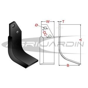 COUTEAU DE FRAISE POUR ROTAVATOR HERCULANO LR / L