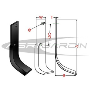 COUTEAU DE FRAISE POUR MOTOCULTEUR HONDA, ISEKI