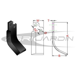 COUTEAU DE FRAISE POUR ROTAVATOR BCS 735, 705, Paterno