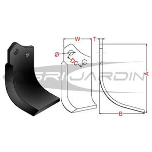 COUTEAU DE FRAISE POUR ROTAVATOR MASCHIO, FORIGO