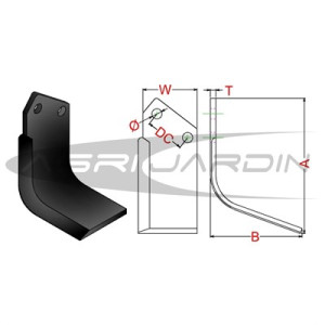 COUTEAU DE FRAISE POUR ROTAVATOR FALC, CELLI, JOPER