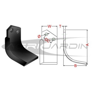 COUTEAU DE FRAISE POUR ROTOVATOR KVERNELAND