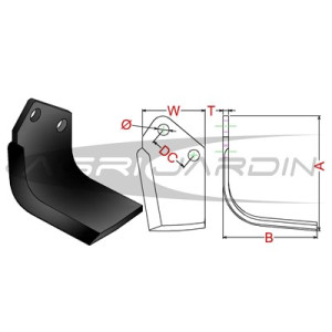 COUTEAU DE FRAISE POUR ROTAVATOR KUHN