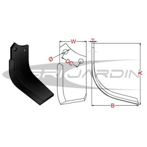 COUTEAU DE FRAISE POUR ROTAVATOR SICMA, NARDI, ORTOLAN