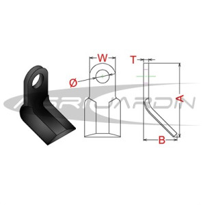 COUTEAU FLEAU BROYEUR M-4 TROU Ø21MM