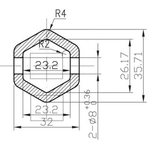 JEU DE FRAISES MOTOBINEUSE AXE HEXAGONAL 23MM Ø290MM