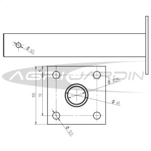 PAIRE DE MOYEUX FIXES POUR MOTOCULTEUR STANDART HEXAGONAL 27MM