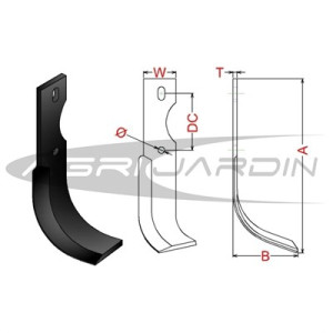 COUTEAU DE FRAISE POUR MOTOBINEUSE PUBERT, BENASSI, BRUMITAL, MOLLON, MOVICAM, ISEKI, TRUSS, HERSI, ALFA