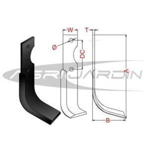 COUTEAU DE FRAISE POUR MOTOCULTEUR AGRIA 7000, PASQUALI 588, KUBOTA