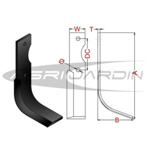 COUTEAU DE FRAISE POUR MOTOCULTEUR AGRIA 7000