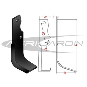 COUTEAU DE FRAISE POUR ROTAVATOR LANDER, GOLDONI, JSC