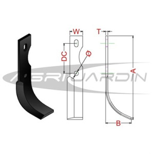 COUTEAU DE FRAISE POUR MOTOBINEUSE AGRIA, BENASSI, LANDER, GRILLO, LAMPACRESCIA