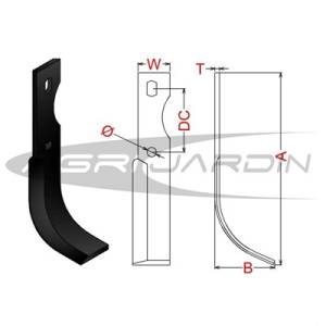 COUTEAU DE FRAISE POUR MOTOCULTEUR AGRIA, BENASSI, GOLDONI, MOVICAM, BARBIERI, BRUMITAL, LAMPACRESCIA, SEP, TRUSS