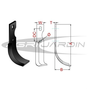 COUTEAU DE FRAISE POUR MOTOCULTEUR AGRIA, GRILLO