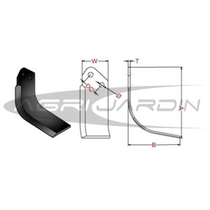 COUTEAU DE FRAISE ROTAVATOR AGRIC AL/AFMJ/ALD