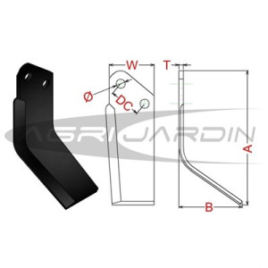 COUTEAU DE FRAISE POUR ROTAVATOR PASQUALI 588