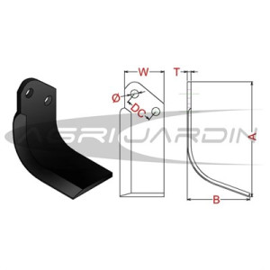 COUTEAU DE FRAISE POUR ROTAVATOR AGRIA/PASQUALI/ LANDER/JSC