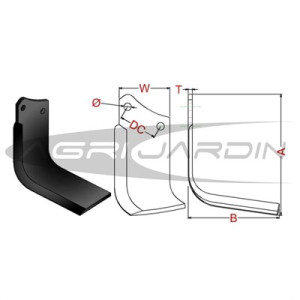 COUTEAU DE FRAISE POUR ROTAVATOR AGROVIL FM/FMR