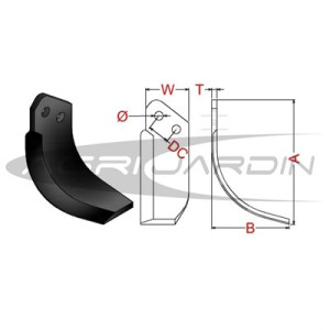 COUTEAU DE FRAISE POUR ROTAVATOR AGRIA, FERRARI, SEP, ALFA