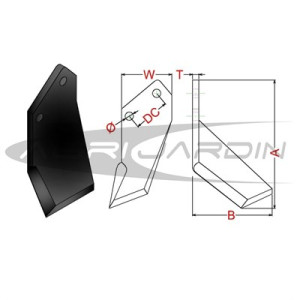 COUTEAU DE FRAISE POUR ROTAVATOR AGRIC Invertido