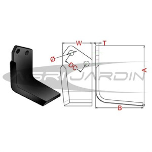 COUTEAU DE FRAISE POUR ROTAVATOR AGRATOR, ENGUIX, HOWARD, JSC