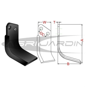 COUTEAU DE FRAISE POUR ROTAVATOR KVERNELAND PL/CL