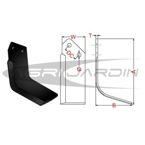 COUTEAU DE FRAISE POUR ROTAVATOR AGRIA, PASQUALI, PASBO, CAVABE