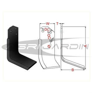 COUTEAU DE FRAISE POUR ROTAVATOR AGRIA 1900/8900/9900