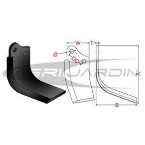 COUTEAUX DE FRAISE POUR ROTAVATOR MASCHIO, FALC, FORIGO, JSC