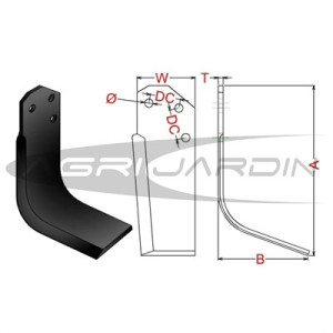 COUTEAU DE FRAISE POUR ROTAVATOR AGRIA 2700