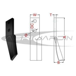 COUTEAU DE FRAISE POUR ROTAVATRO AGRATOR GT/GMT/GRT/ALT