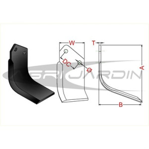 COUTEAU DE FRAISE POUR ROTAVATOR AGROVIL FRC/FR/FRE