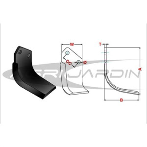 COUTEAUX DE FRAISE POUR ROTAVATOR KUHN, ALPEGO, JSC