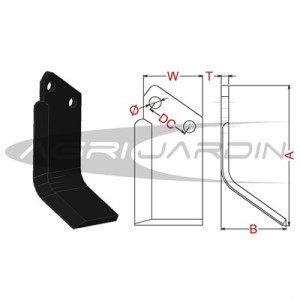 COUTEAU DE FRAISE POUR ROTAVATOR AGRATOR GT/GMT/GRT/ALT