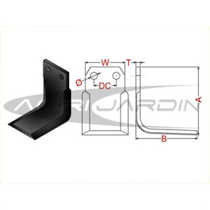 COUTEAU DE FRAISE POUR ROTAVATOR AGRIC Invertido