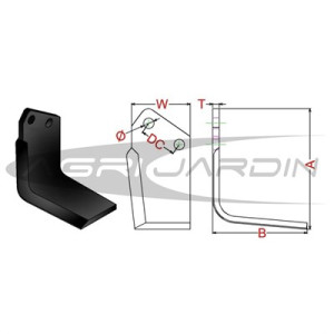 COUTEAU DE FRAISE POUR ROTAVATOR AGRATOR ASR/AM