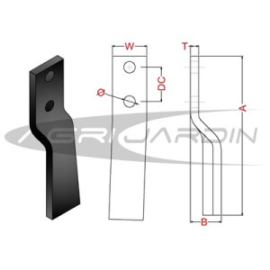 COUTEAU DE FRAISE POUR ROTAVATOR AGRATOR, AGRIC, HOWARD, MASCHIO, JSC