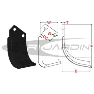 COUTEAU DE FRAISE POUR ROTAVATOR MASCHIO