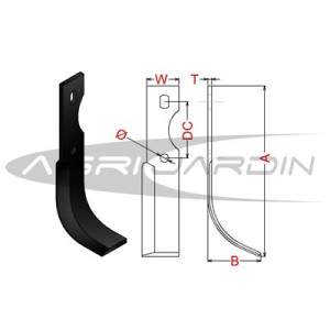 COUTEAU DE FRAISE MOTOBINEUSE  AGRIA, VOLPINO, ALFA, BENASSI, BRUMITAL, FERRARI, FORT, GRILLO, MOVICAM, PASBO, TRUSS, JSC